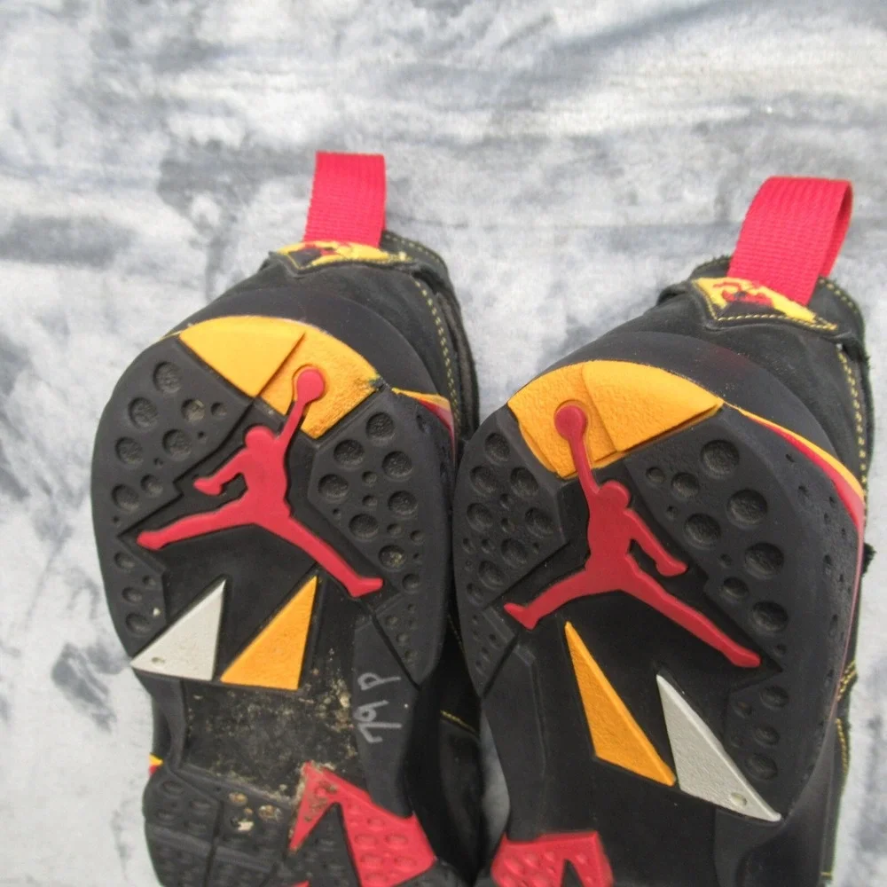 Jordan Youth 7Y 7 Retro Basketball Shoes Black Citrus 2022 Lace Up Sneakers